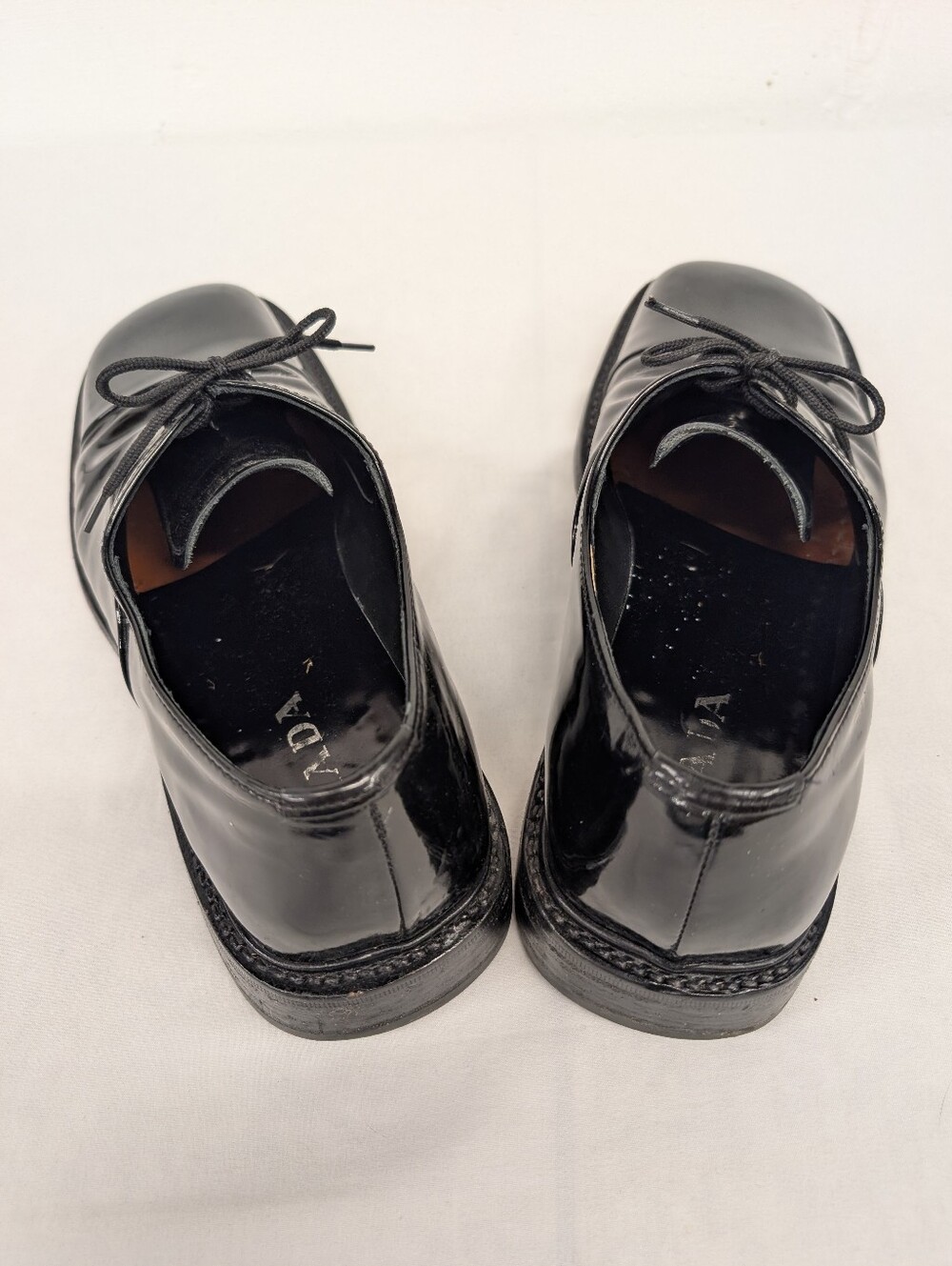 Prada Men's Black Patent Leather Square Toe Dress Shoes Size 11 - Picture 3 of 8